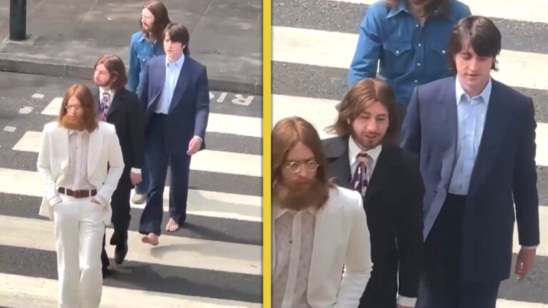 Los actores recrearon la portada de Abbey Road
